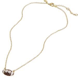 NWT JCrew Pavé Crystal Gold Plated Football Charm Necklace Game Day Dainty